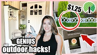 GENIUS HACKS to TRANSFORM your outdoor space  DOLLAR TREE DIYS  THRIFT STORE FLIPS [upl. by Kilby]