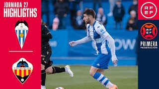 Resumen PrimeraFederación  CD Alcoyano 20 CD Castellón  Jornada 27 Grupo 2 [upl. by Akiv]