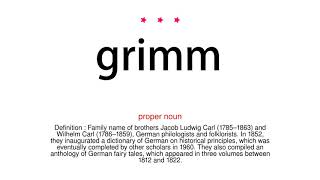 How to pronounce grimm  Vocab Today [upl. by Yardna]