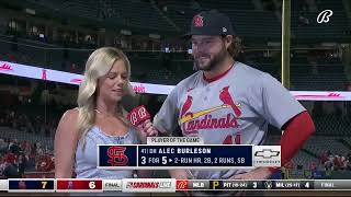 Alec Burlesons Postgame interview on Cardinals win vs Angels🦜🎤 [upl. by Aitsirk]