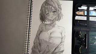 Anime Drawing Girl  Step By Step  Anime Drawing Girl Half Body [upl. by Ecirehs936]