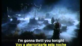 Thriller Michael Jackson english spanish lyrics SUBTITLES SUBTITULADO YouTube [upl. by Cerelly]