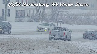 01062024 Martinsburg West Virginia  Winter Storm  Heavy Snow  i81 Shots  People Out [upl. by Nnylg694]