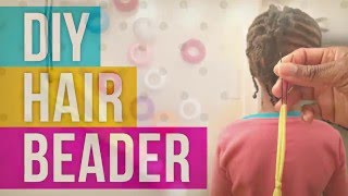 How to put on hair beads with a DIY Hair Beader [upl. by Santiago]