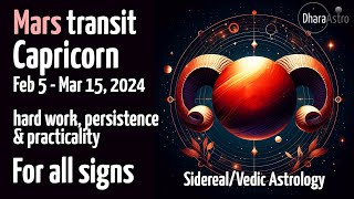 Mars Transit in Capricorn 2024  Feb 5  Vedic Astrology Predictions astrology [upl. by Evangelin]