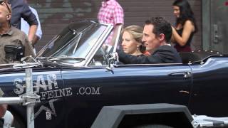 Matthew McConaughey and Scarlett Johansson spotted filming a commercial for Dolce amp Gabbana in NYC [upl. by Aihsat42]