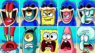 SNIN SONIC TAPES ALL Spongebob Friends escape the Monster [upl. by Maxi]