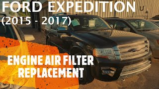 Ford Expedition  ENGINE AIR FILTER REPLACEMENT  REMOVAL 2015  2017 [upl. by Ikuy]