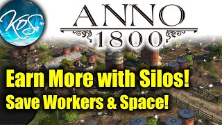 Anno 1800  EARN MORE MONEY WITH SILOS  Silo Setup Bright Harvest DLC [upl. by Savill972]