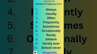 Adverbs 16 Adverbs of Frequency List 1 [upl. by Fawcett]