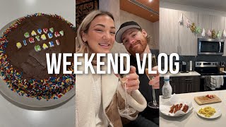 VLOG Maxs bday weekend baking a surprise cake superbowl etc [upl. by Renick293]