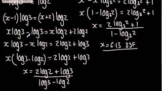 Core 2  Exponentials and Logaritms 3  Exponential Equations simplifying and evaluating AS Maths [upl. by Asiulana]