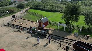 This is an aerial view of Halesworth to Southwold Narrow Gauge Railways Open Day at Blythburgh [upl. by Willi]