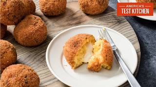 How to Make Crispy Fried Risotto Balls Arancini  Julia At Home S5 E4 [upl. by Airdnax851]