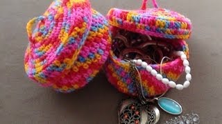 Crochet Jewelry Bowl Part 1 continued by Crochet Hooks You [upl. by Eibrad]