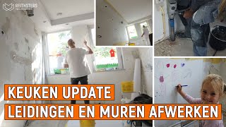 KEUKEN UPDATE 9  LEIDINGEN VERLEGGEN EN MUREN AFWERKEN  VLOG 151 [upl. by Bolt]