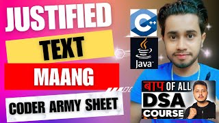 Justified Text  How to Justify Text in C  Text Justification  Code Circle  Coder Army Sheet [upl. by Marou]