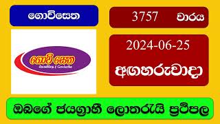 Govisetha 3757 20240625 ගොවිසෙත ලොතරැයි ප්‍රතිඵල Lottery Result NLB Sri Lanka [upl. by Halland]