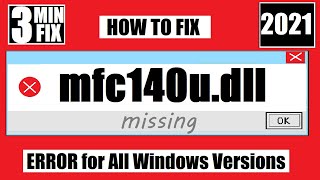 ✅How to Fix MFC140udll is Missing from your computer  Not Found Error 💻Windows 10\11\7 💻 3264 bit [upl. by Dnalyr72]