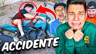 ENSEÑO A MIS AMIGOS A MANEJAR MOTOCICLETA Y TERMINA EN ACCIDENTE peligroso [upl. by Duwad507]