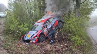 WRC Croatia 2022 Solberg Crash on fire [upl. by Creighton]