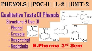 Phenol  Qualitative test  Structure and use L2U2 Organic Chemistry 2nd Bpharma 3rdsem [upl. by Ribak953]