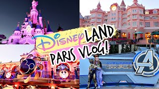 DISNEYLAND PARIS VLOG PART 1 Travel Day Sequoia Lodge Tour Characters amp Avengers Campus [upl. by Glavin]