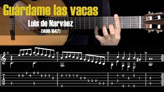 Guardame las Vacas  Narvaez Guitar Tutorial  TAB free PDF [upl. by Larimor423]