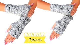 SO EASY Cute Crochet Fingerless GlovesHow to make crochet fingerless gloves [upl. by Levram]