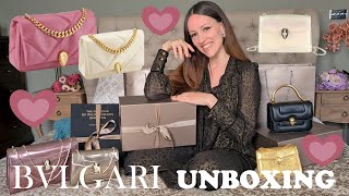 BVLGARI Bag Unboxing amp BVLGARI Handbag Collection  New BVLGARI Serpenti Cabochon amp Serpenti Forever [upl. by Mignon65]