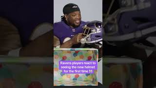 Ravens players react to their brand new helmets 🤩 via ravensTT shorts [upl. by Airetak]