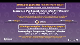 Winning Strategies  Developing a budget and financial calendar  Bilingual Ottawa webinar series [upl. by Ecineg933]