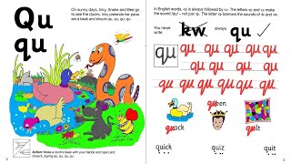 Jolly Phonics  Workbook 7  Page 3  Letter Combination qu  2020 Edition [upl. by Dix]