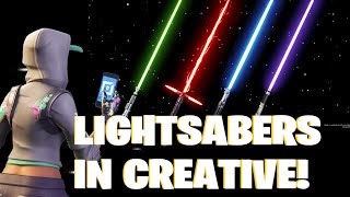 LIGHTSABERS In Fortnite Creative Tutorial [upl. by Llehcnom]