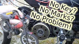 How to Set Tomos A35 CDI Timing WITHOUT the flywheel keypin or any marks on the case or stator [upl. by Valerye]