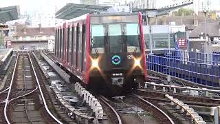 Docklands Light Railway unit 121 approaches Canary Wharf station 22 Oct 24 [upl. by Eednim351]