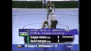 1998 118lb NCAA Wrestling Championship Final Teague Moore OSU vs David Morgan MSU [upl. by Nedrob]