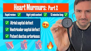 Heart murmurs for beginners Part 2 Atrial septal defect ventricular septal defect amp PDA🔥🔥🔥🔥 [upl. by Akerley880]