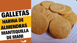 GALLETAS DE HARINA DE ALMENDRAS CON MANTEQUILLA DE MANI SIN AZUCAR SIN LECHE  FACIL Y SIN GLUTEN [upl. by Assenaj959]