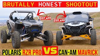 BRUTALLY HONEST Polaris RZR Pro R vs CanAm Maverick R sidebyside SHOOTOUT [upl. by Savart]