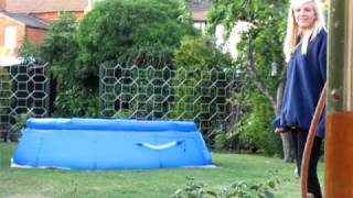 Girl running and jumping into pool accident [upl. by Im]