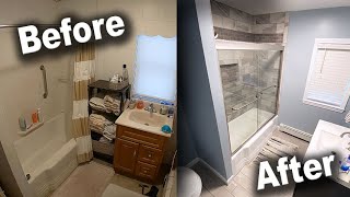 Bathroom Remodel TimeLapse  DIY Renovation Start to Finish [upl. by Karoline626]