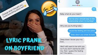 SONG LYRIC PRANK ON BOYFRIEND HE GETS SO SAD [upl. by Nobell]