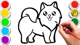 DOG Drawing Painting amp Coloring For Kids and Toddlers Child Art [upl. by Maag]