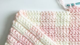 DC2tog Double Crochet 2 Together Gingham Blanket [upl. by Hedda49]