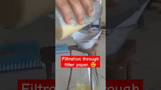 filtration through filter paper in chemistry lab chemistry laboratory neet cbse [upl. by Meibers]