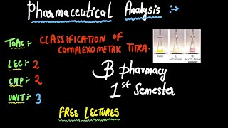 Pharmaceutical Analysis  Classification Of Complexometric Titration  B PHARMACY 1ST SEMESTER ✅ [upl. by Aneehsor]