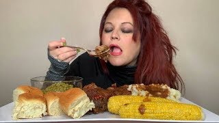 Homemade Meatloaf Mashed Potatoes Corn On The Cob And Peas Cook And Eat With Me 💋 [upl. by Kristie]