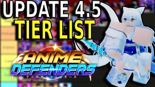 Update 45 Tier List  Anime Defenders [upl. by Riccardo852]