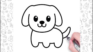 How To Draw A Dog Step By Step  Dog Drawing Easy [upl. by Nnayrrehs773]